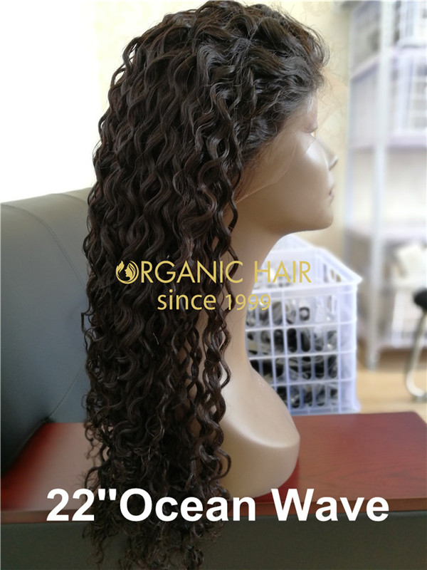 Wholesale cheap full lace wig human hair with baby hair Ocean wave X35